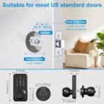 Smart Door Lock with Knob, LinkThai Keyless Entry Fingerprint Lock with Touchscreen Keypad, Electronic Knob Digital Lock for Front Door, Easy Installation - Image 5