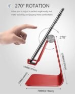 CreaDream Adjustable Cell Phone Stand, Phone Stand, Cradle, Dock, Holder, Aluminum Desktop Stand Compatible with Phone Xs Max Xr 8 7 6 6s Plus SE Charging, Accessories Desk,All Mobile Phones-Red - Image 4