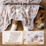 LINENLUX 1 Pack 3 Blankets Super Soft Fluffy Premium Fleece Dog Blankets for Puppy Cat Pet Blanket Flannel Throw Warm Sleep Dog Paw 23x16 inches - Image 3
