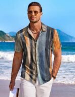 COOFANDY Men's Hawaiian Shirt Short Sleeve Floral Button Down Shirts Tropical Holiday Beach Shirts - Image 3