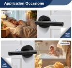Orger 6 Pack Black Door Handles Interior, Privacy Matte Black Door Handles for Bedroom and Bathroom, Door Levers Reversible for Left & Right, 304 Satinless Steels Keyless Locks for Doors - Image 4