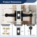 Orger 6 Pack Black Door Handles Interior, Privacy Matte Black Door Handles for Bedroom and Bathroom, Door Levers Reversible for Left & Right, 304 Satinless Steels Keyless Locks for Doors - Image 6