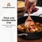 Wooden Utensil Set 8 Pcs – Sturdy & Easy to Clean, Natural Teak Wooden Spoons for Cooking – Non-Scratch Cooking Utensils with Spatula, Turner, Ladle, Spoons, Skimmer, Holder, Spoon Rest & 6 Hooks - Image 4