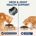 Elevated Cat Bowls for Indoor Cats – Raised Bamboo Cat Bowl Stand with 5.5 Inch Wide Stainless Steel Dishes, Pet Food Table Plate for Easy Feeding, Whisker Friendly(Silver,Set of 2) - Image 5