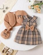 Baby Girl Clothes Toddler Dresses Infant Fall Winter Outfits Little Coat Princess Cardigan Dress Set +Cute Bag - Image 4