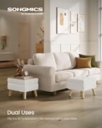 SONGMICS Storage Ottoman, Foot Stool, Ottoman with Padded Seat, Foot Rest with Wood Legs, Small Table, for Hallway, Living Room, 11.8 x 15.7 x 11.4 Inches, Teddy Fleece, Cream White ULOM518WD01 - Image 4