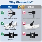 Estmoon 5 Pack Matte Black Door Handles Interior Door Knobs, Home Improvement Keyless Privacy Door Lock, Heavy Duty Zinc Alloy 2.07 lb Door Leverset for Bedrooms Bathrooms - Image 6