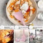 Umite Chef 22-Piece Silicone Cooking Utensils Set, Heat Resistant & Dishwasher Safe Kitchen Tools, Non-Scratch Spatula Set for Nonstick Cookware (Pink) - Image 5