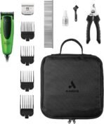 Andis Dr. Pol Easy Clip Versa Clipper Kit - Complete Grooming Solution with Detachable Blades, Attachment Combs, Nail Clipper & More for Safe, Efficient Grooming of All Dog Types, Green, 561121 - Image 3