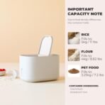 Zuutii Rice Storage Container,Food Container, Dry Food Storage, 7.2lbs Pet Food Dispenser, 11lbs Large Storage Bin with Lid,Silicone Ring & Moisture Proof, for Grain Cereal Soybean Corn, Dark Gray - Image 4