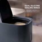 Zuutii Rice Storage Container,Food Container, Dry Food Storage, 7.2lbs Pet Food Dispenser, 11lbs Large Storage Bin with Lid,Silicone Ring & Moisture Proof, for Grain Cereal Soybean Corn, Dark Gray - Image 5