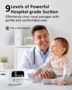 HEYVALUE Nasal Aspirator for Baby, Hospital Grade Nose Sucker with 9 Levels Suction, Night Light and Nursery Rhyme Soothing Function, Electric Nose Suction for Baby with Food-Grade Silicone Tips - Image 3