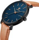 CHEETAH Minimalist Waterproof Quartz Watches for Men with Leather Strap, Auto Date - Image 3