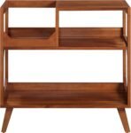 Crosley Furniture Asheville Mid-Century Modern Media Console Record Player Stand, Storage for Vinyl Records, Medium, Walnut - Image 4