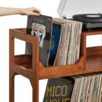 Crosley Furniture Asheville Mid-Century Modern Media Console Record Player Stand, Storage for Vinyl Records, Medium, Walnut - Image 6