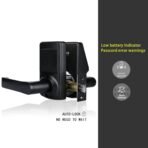 Keyless Entry Door Lock with Handle - IC Card and Anti-peep Password - Easy Installation for Home, Hotel - Matte Black - Image 3