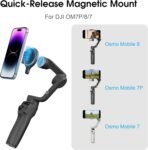Magnetic Quick-Release Mount for DJI Osmo Mobile 8/7P/7, Magnetic Adapter Phone Back Clip for DJI Osmo Mobile 8/7p/7 Accessories, Lightweight Dual-Sided Magnet Mount, Seamless Active Track Connection - Image 3
