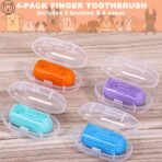 Dog Toothbrush Finger Toothbrush Dogs Tooth Brushing Kit 4Pack Dogs Finger Toothbrushes for Dog Teeth Cleaning& Dental Care Doges Tooth Brush Pet Toothbrush - Image 5