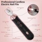 Professional Manicure Pedicure Kit, Cordless Electric Nail File Set, Rechargeable Pedicure Tools for feet, 5 Speeds Hand Foot Care Nail Drill for Thick Nail Toenail Cuticle Women Men Baby Pets - Image 7