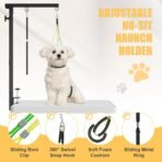 Foldable Dog Grooming Arm with Clamp - Adjustable Grooming Table Arm with No-Sit Holder & Hammock, Includes Pet Grooming Scissors & Comb Set | for Small Medium Dogs | Home Use & Professional Salon - Image 6