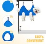 Foldable Dog Grooming Arm with Clamp - Adjustable Grooming Table Arm with No-Sit Holder & Hammock, Includes Pet Grooming Scissors & Comb Set | for Small Medium Dogs | Home Use & Professional Salon - Image 7