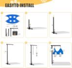 Foldable Dog Grooming Arm with Clamp - Adjustable Grooming Table Arm with No-Sit Holder & Hammock, Includes Pet Grooming Scissors & Comb Set | for Small Medium Dogs | Home Use & Professional Salon - Image 8