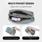 POIUGOYA Small Nylon Crossbody Bags for Women,RFID Wristlet Purse Built in Wallet, 4 Zipper Crossbody Wallet Phone Organizer - Image 5