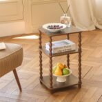 Side Table, Small End Table with Storage Shelf, Modern Bedside Table Night Stand for Living Room, Bedroom, Office and Small Spaces (Rustic Brown) - Image 3