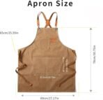 Tosewever Canvas Cross Back Chef Cotton Aprons for Men Women with Large Pockets - Image 8