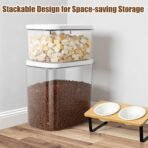 TBMax Dog Cat Food Storage Container 12-15 Lbs with Easy-Carrying Handles, Stackable Pet Food Dog Treat Container with Pop Up Lids, Airtight Food Storage Bin for Kitchen Organization - Image 5