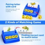 Learning Games for Kids Ages 3-8, Matching Letter Game for Kids Toys Ages 3-8 Educational Toys for 3-8 Year Olds Boys Girls Birthday Party Easter Gifts for 3-8 Year Olds Boys Girls Blue - Image 3