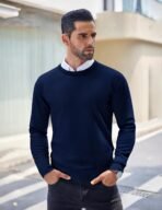 COOFANDY Men's Crewneck Sweaters Long Sleeve Dress Knit Sweater Lightweight Slim Fit Pullover Sweaters - Image 3
