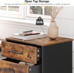 HOOBRO 7-Drawer File Cabinet, Wooden Office Cabinet with Drawers, Mobile Storage Filing Drawer for Home Office, Study, Easy Assembly, Rustic Brown and Black BF07WJ01 - Image 9