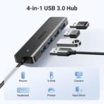UGREEN USB 3.0 Hub, 4 Ports USB A Splitter Ultra-Slim USB Expander for Mouse, Keyboard, Flash Drive, U Disk, Printer Compatible with Laptop, Desktop PC, Xbox, PS5, and More - Image 3