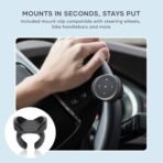 Satechi Bluetooth Media Button with Steering Wheel Mount, Wireless Music & Volume Control for iPhone, iPad, MacBook, Android, Car & Bike Audio Systems - Image 3