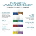 Wahl Pro Animal 5-in-1 Stainless Steel Attachment Combs - 8 Cutting Lengths - Color-Coded Clipper Guides - for Cats, Dogs & Horses - Pet Grooming Clipper Guide Combs - Multicolor 2 - Image 3