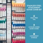 Wahl Pro Animal 5-in-1 Stainless Steel Attachment Combs - 8 Cutting Lengths - Color-Coded Clipper Guides - for Cats, Dogs & Horses - Pet Grooming Clipper Guide Combs - Multicolor 2 - Image 4