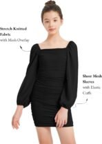 EXARUS Girls Dress Teen Long Sleeve/Cami/One Shoulder Dance Tweens Easter Party Formal Graduation Tight Bodycon HOCO Dresses - Image 5