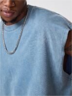 GORGLITTER Men's Dolman Sleeve Crop Vest Top T Shirts Crewneck Loose Pullover Tank Tops - Image 4