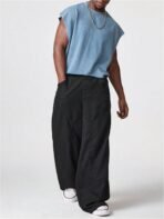 GORGLITTER Men's Dolman Sleeve Crop Vest Top T Shirts Crewneck Loose Pullover Tank Tops - Image 5