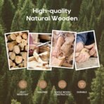 Wooden Spoons for Cooking, Nonstick Kitchen Utensils Set with 4 Piece Measuring Spoons, Comfort Grip Wooden Spatula Set, 9 Piece Teak Wooden Cooking Utensils with Holder and Spoon Rest - Image 3