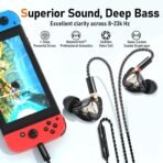 Vibes 202M Wired Earbuds - HiFi in Ear Monitor Headphones - Noise Isolating Ear Buds w/ Mic - Clear Sound, Deep Bass & Comfort-Fit Gaming Earphones - MMCX to 3.5mm & Silver Plated Cord, Carrying Case - Image 4