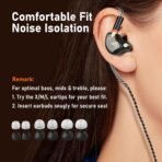 Vibes 202M Wired Earbuds - HiFi in Ear Monitor Headphones - Noise Isolating Ear Buds w/ Mic - Clear Sound, Deep Bass & Comfort-Fit Gaming Earphones - MMCX to 3.5mm & Silver Plated Cord, Carrying Case - Image 6