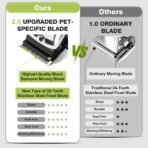 Dog Grooming Kit, Dog Clippers for Grooming for Thick Heavy Curly Coats, Professional Pet Paw Trimmer with Nail Grinder Low Noise Rechargeable Stainless Steel Hair Trimmer for Dogs Cats - Image 3