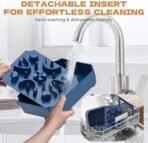 UPSKY Slow Feeder Dog Bowl, 2-in-1 Raised Dog Bowl with Anti-Choking Maze Puzzle, 2-6 Cups Pet Food for Small & Medium Breeds, Interactive Pet Feeder to Slow Eating, Reduce Boredom Blue - Image 7