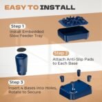 UPSKY Slow Feeder Dog Bowl, 2-in-1 Raised Dog Bowl with Anti-Choking Maze Puzzle, 2-6 Cups Pet Food for Small & Medium Breeds, Interactive Pet Feeder to Slow Eating, Reduce Boredom Blue - Image 9