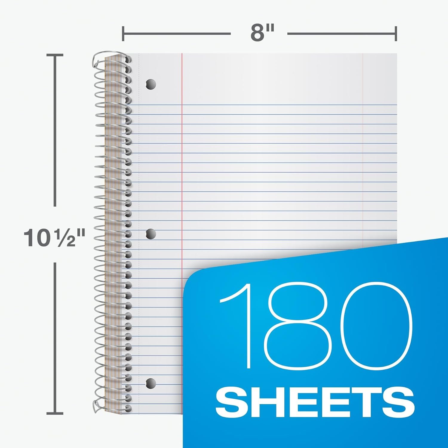 Oxford Spiral Notebooks, 3 Pack, 5 Subject, College Ruled Notebooks for School, 8 x 10.5 Inches, 180 Sheets, 4 Dividers, Assorted Colors, Back to School Supplies (65203) - Image 4