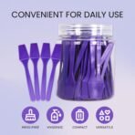 PANA 100pcs Brand Cosmetic Make Up Disposable Plastic 2.5" Spatulas Skin Care Facial Cream Mask Spatula (100 Pieces in a Container) (PURPLE) - Image 3
