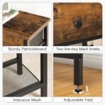 HOOBRO 29.5" Narrow Console Table with 2 Fabric Drawers, Sofa Table, Small Entryway Table with 3-Tier Storage Shelves, Behind Couch Table, for Living Room, Hallway, Rustic Brown and Black BF72XG01 - Image 7