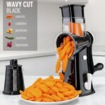 Zulay Kitchen Rotary Cheese Grater 5 Blade Cheese Shredder - Manual Hand Crank Cheese Grater With Reinforced Suction & 5 Interchangeable Drums - Easy to Use, Vegetable Chopper Round Mandoline Slicer - Image 5